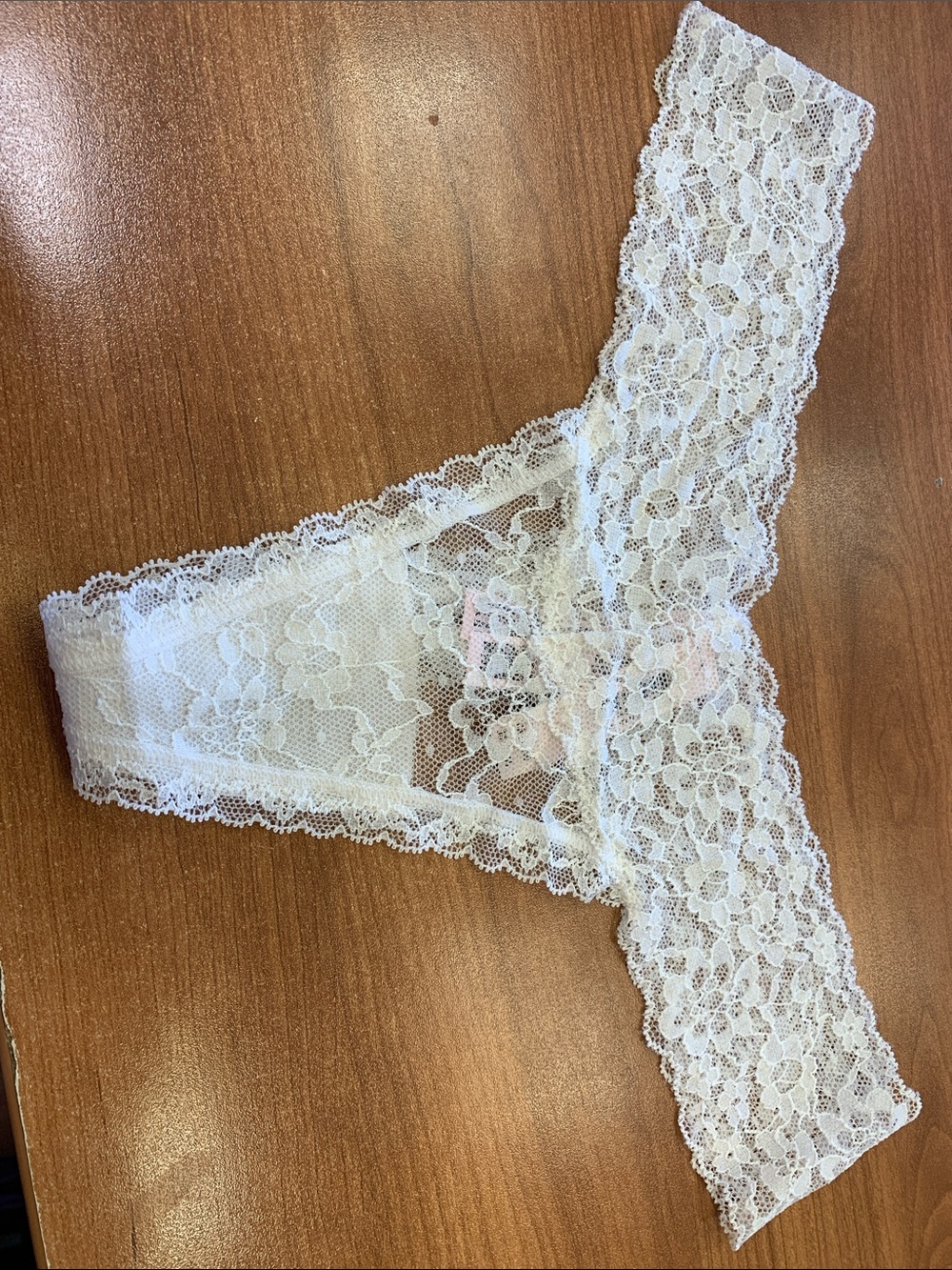 Victoria's Secret White Lace Thong